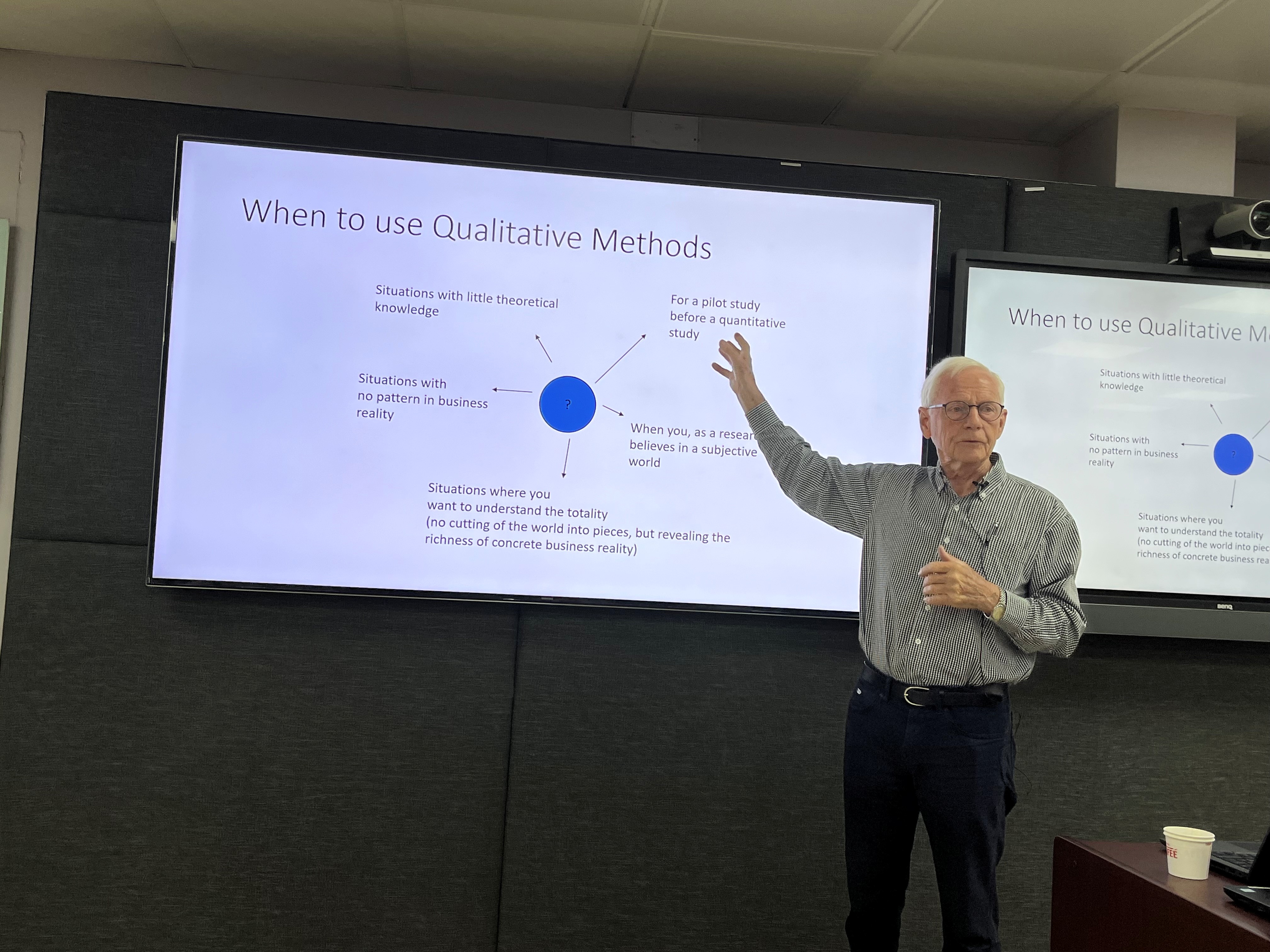 Professor Olav speaking at the PhD course at AUST