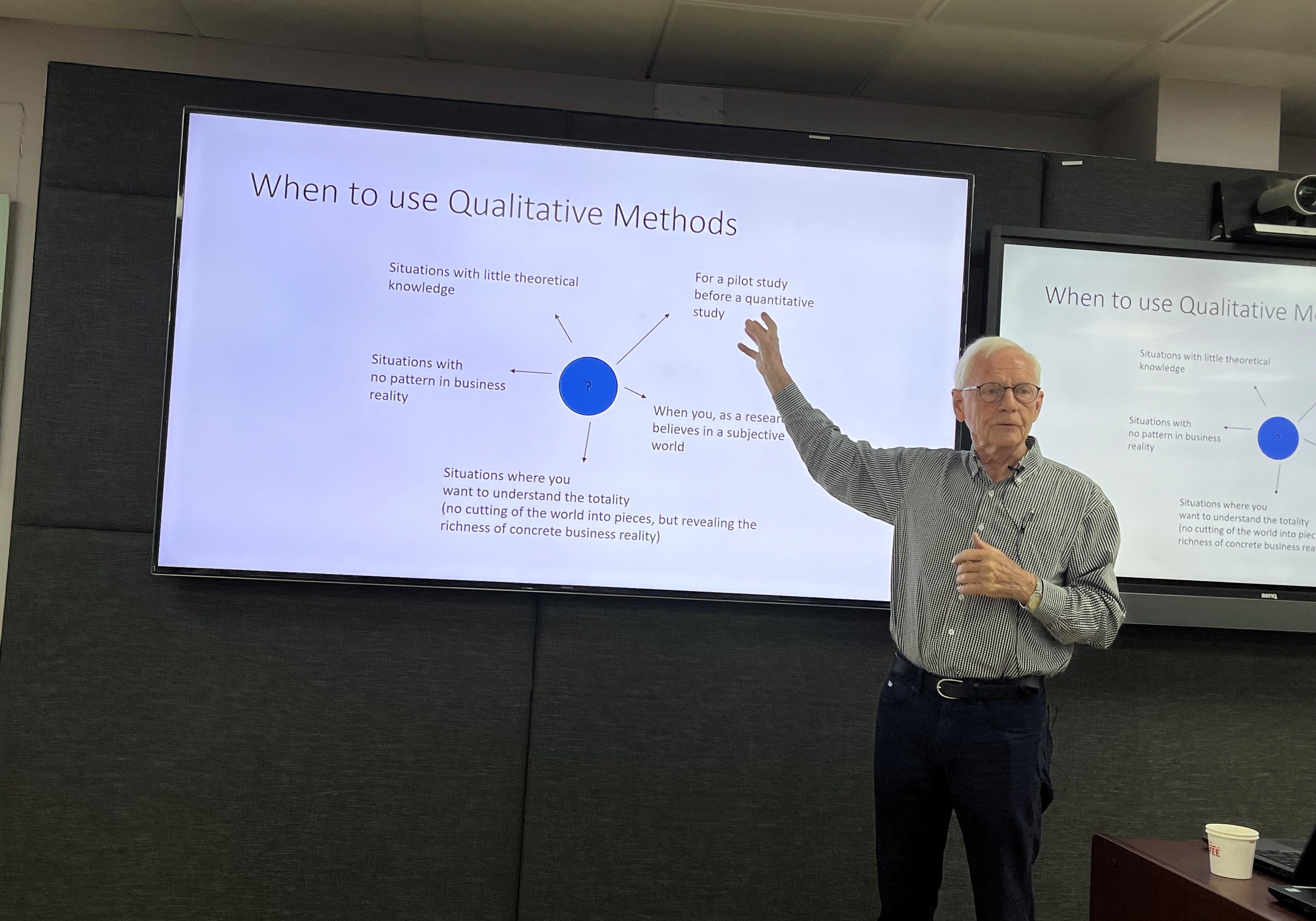 Professor Olav speaking at the PhD course at AUST